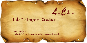 Lézinger Csaba névjegykártya